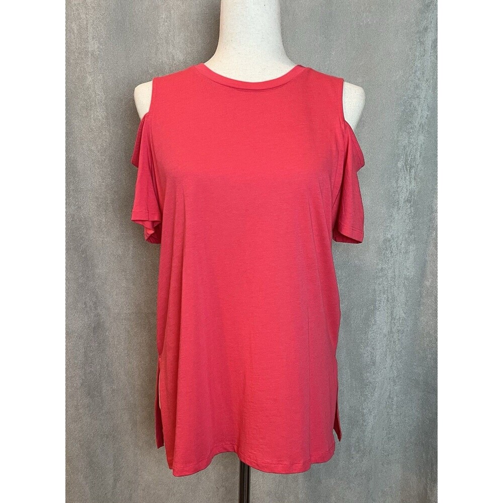 Michael Kors Cold Shoulder Top Coquette Deep Pink Med NWT Cyber Y2K Indie